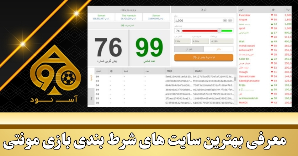 معرفی بهترین سایت های شرط بندی بازی مونتی