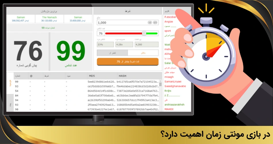 در بازی مونتی زمان اهمیت دارد؟